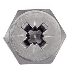 Vis à tole tête hexagonale pozidrive avec bout pilote - Inox A2 5,5x45/40 mm - Boîte de 200