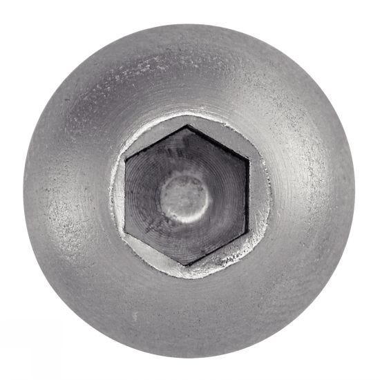 Vis à métaux tête bombée six pans creux - Inox A2 6x80 mm - Boîte de 100 0