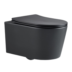 Villeroy & Boch Pack WC Bâti-support Viconnect + WC sans bride SAT noir mat + Abattant softclose + Plaque chrome mat 1