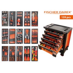 Servante d'atelier 6 tiroirs équipée 159 outils dans 15 modules 1