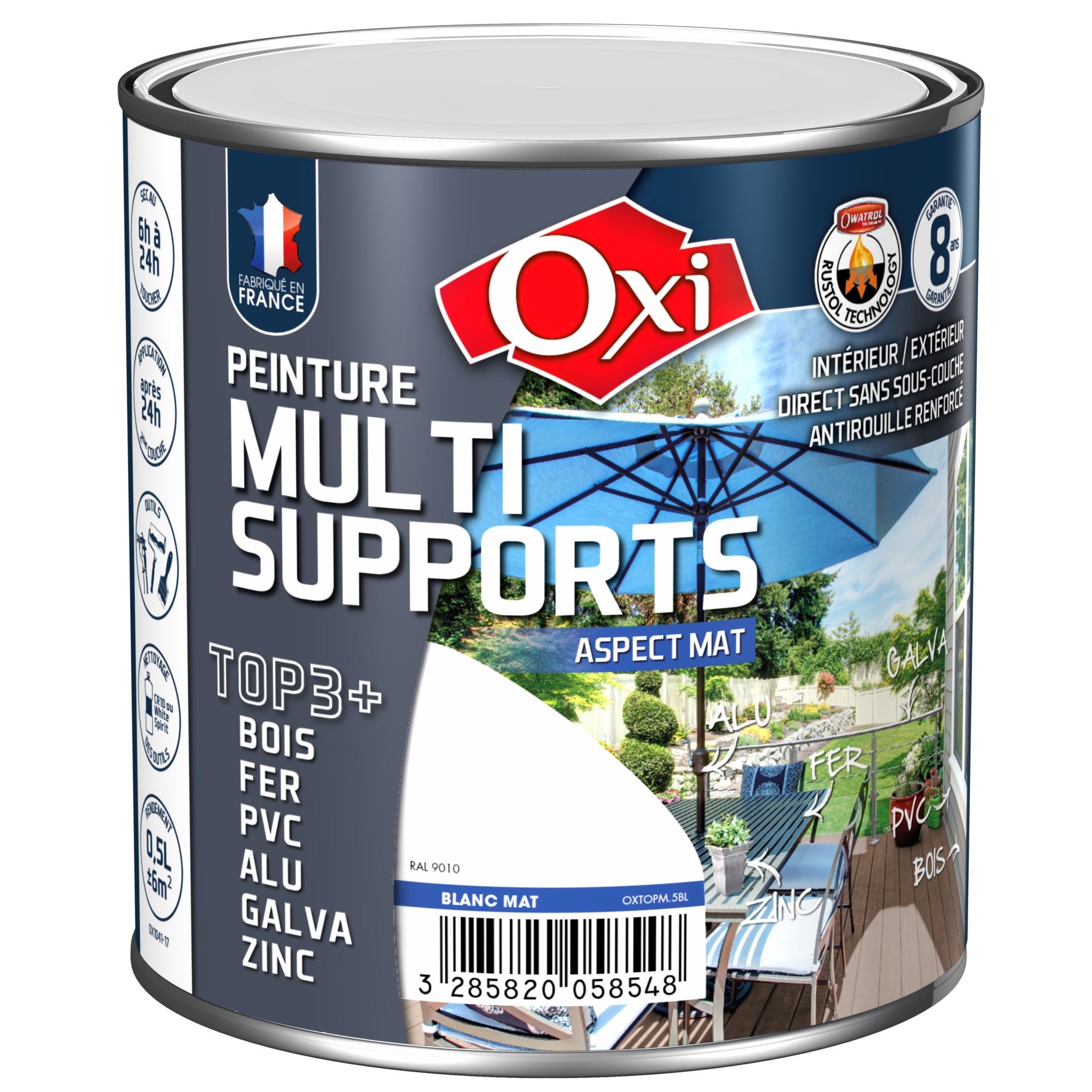 Top 3 Multi Supports Owatrol PEINTURE MULTI SUPPORTS MAT Gris Beige (RAL 7006) 0.5 litre 0
