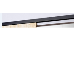 Porte Coulissante Telia Noir Vitrée H204 x L83 + Rail Alu bandeau noir et 2 Coquilles GD MENUISERIES 1