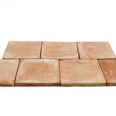 Tomette terre cuite carrée moulée main rosée - 25 x 25 cm Ep. 2 cm - (vendu au m²) - Ligerio 1