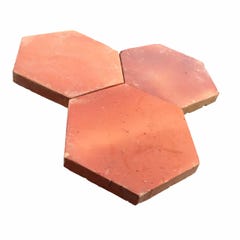 Tomette terre cuite hexagonale rouge rustique finition traditionnelle - 16x16 cm Ep. 2cm - (vendu au m²) - Ligerio 2