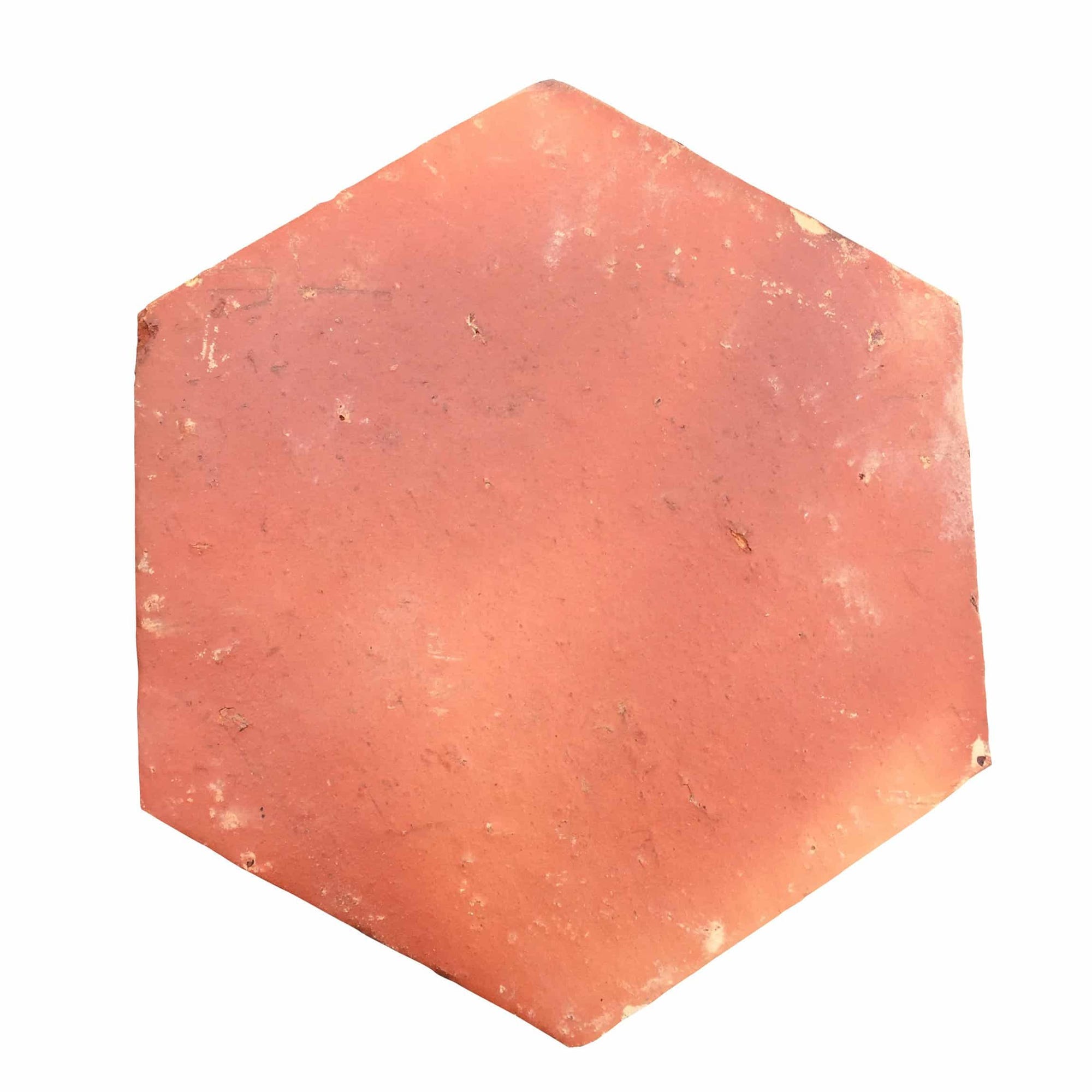 Tomette terre cuite hexagonale rouge rustique finition traditionnelle - 16x16 cm Ep. 2cm - (vendu au m²) - Ligerio 1