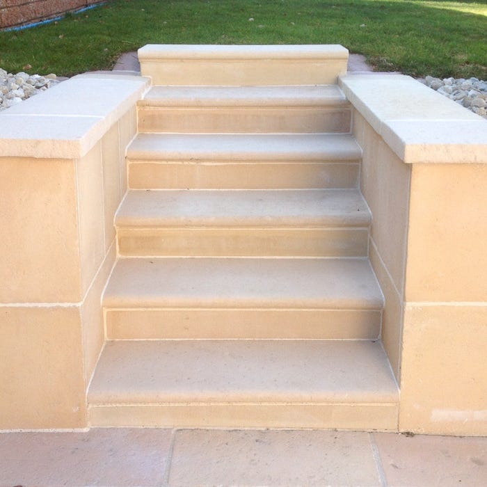 Marche d'escalier en pierre - 100x34 cm Ep. 2 cm évidée - (vendu à la pièce) - Ligerio 2