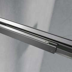 GRAND VERRE Porte de douche coulissante 120x195 à amortisseurs en verre clair 8mm avec cadre chromé 2