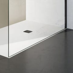 GRAND VERRE Paroi de douche à l'Italienne avec profilé et barre de fixation en noir mat en verre 8mm anti-calcaire 90x200 2