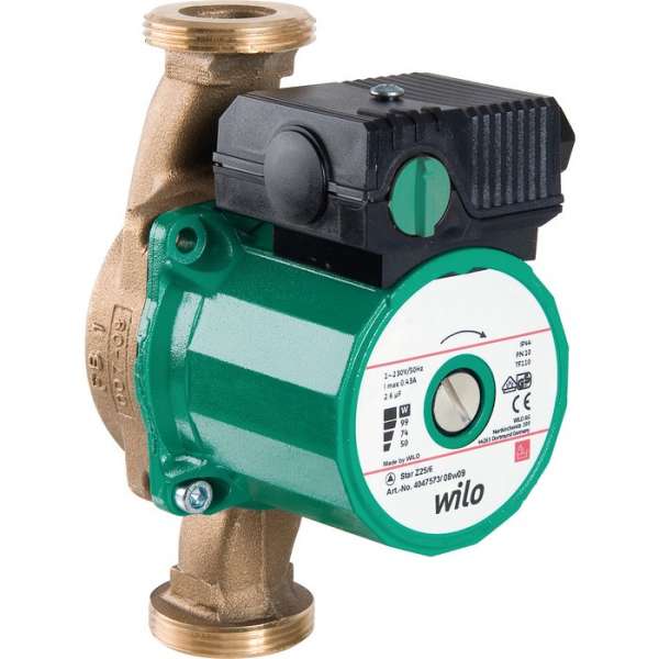 Circulateur pour eau chaude sanitaire Star-Z 20/1- Entraxe 130 mm - Mâle / Mâle - 1“1/4 - Wilo