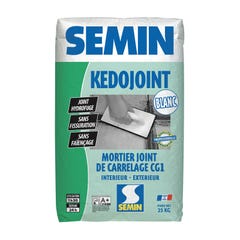 Joint en Poudre pour Carrelage Kedojoint Blanc Semin, Intérieur/Extérieur, sac de 25 kg 0