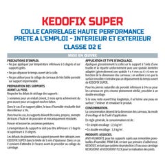 Colle pour Carrelage Haute Performance Kedofix Semin, Prêt à l'emploi, Intérieur/extérieur, seau de 5 kg, Lot de 2 1