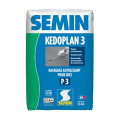 Enduit de Ragréage Autolissant Kedoplan 3 Semin, Sol Intérieur, sac de 25 kg 0