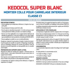 Mortier Colle pour Carrelage Kedocol Super Blanc Semin, Poudre, Intérieur, sac de 5 kg, lot de 3 2
