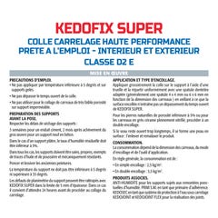 Colle pour Carrelage Haute Performance Kedofix Semin, Prêt à l'emploi, Intérieur/extérieur, seau de 20 kg, Lot de 2 1