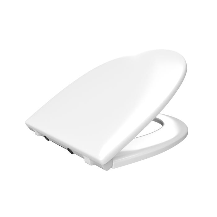 Abattant pour WC blanc - Thermodur avec charnières en plastique déclipsable - SIMPLE WHITE 1
