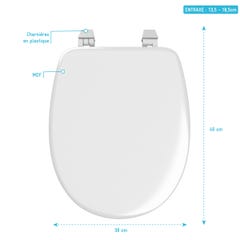 Abattant pour WC blanc - en plastique et charnières en plastique - SIMPLE WHITE 3