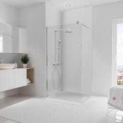 Schulte Panneau mural Blanc structuré, revêtement pour douche et salle de bain, DécoDesign DÉCOR, Lot de 2 panneaux muraux 100 x 255 cm 0