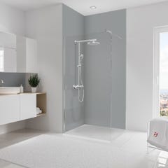 Schulte Panneau mural Reflex gris brillant, revêtement pour douche et salle de bain, DécoDesign BRIO, Lot de 2 panneaux 100 x 255 cm 0