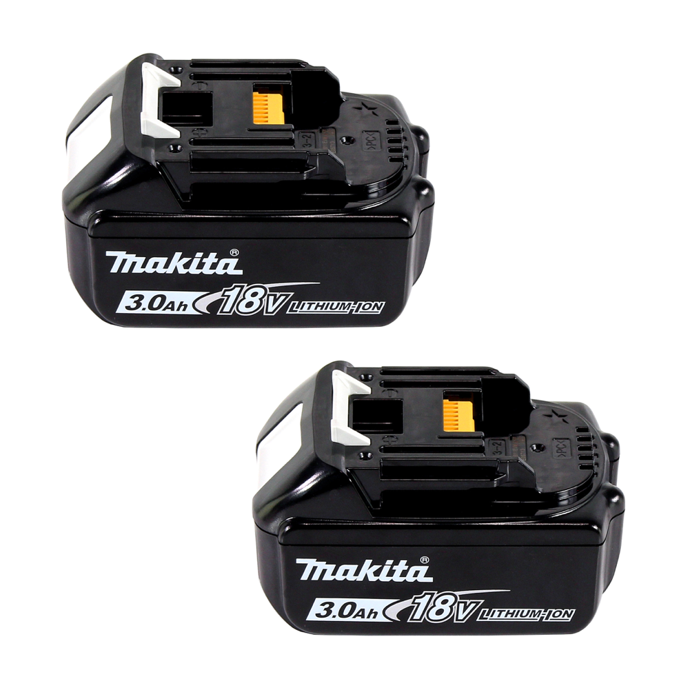 Makita Power Source Kit 18 V avec - 2x Batteries BL 1830 B 3,0 Ah (2x 197599-5) + Chargeur rapide multi DC 18 RE (198720-9) + 3