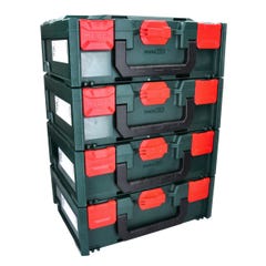 Metabo metaBOX 145 Set: 4x Coffrets 396x296x145mm, système empilable + 4x Inserts universels 0