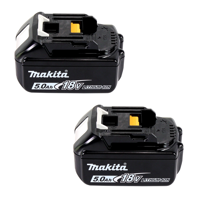 Makita Power Source Kit 18 V avec - 2x Batteries BL 1850 B 5,0 Ah (2x 197280-8) + Chargeur rapide multi DC 18 RE (198720-9) + 3