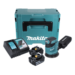 Makita DBO180RTJ Ponceuse excentrique sans fil 125mm 18V + 2x Batteries 5,0Ah + Chargeur + Coffret Makpac 0