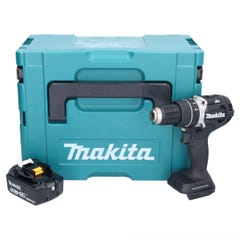 Makita DHP 484 T1JB Perceuse-visseuse à percussion sans fil 18 V 54 Nm Brushless noir + 1x batterie 5,0 Ah + Makpac - sans 0