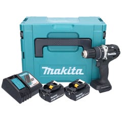 Makita DHP 484 RGJB Perceuse-visseuse à percussion sans fil 18 V 54 Nm Brushless noir + 2x batterie 6,0 Ah + chargeur + Makpac 0