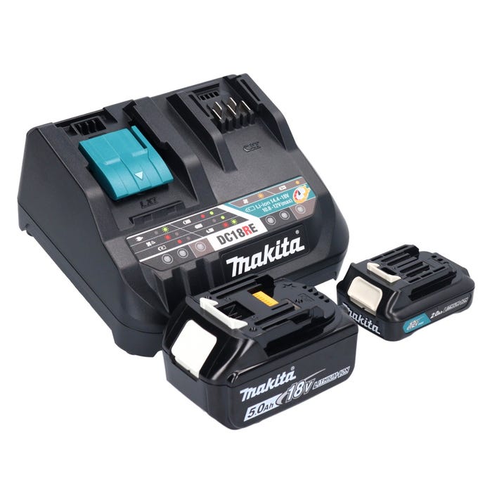 Makita DF 333 DNX12 Perceuse-visseuse sans fil 12 V 30 Nm + 1x Batterie 2,0 Ah + 1x Batterie 18 V 5,0 Ah + Chargeur + Coffret 3