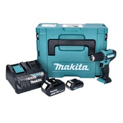 Makita DF 333 DNX12 Perceuse-visseuse sans fil 12 V 30 Nm + 1x Batterie 2,0 Ah + 1x Batterie 18 V 5,0 Ah + Chargeur + Coffret 0
