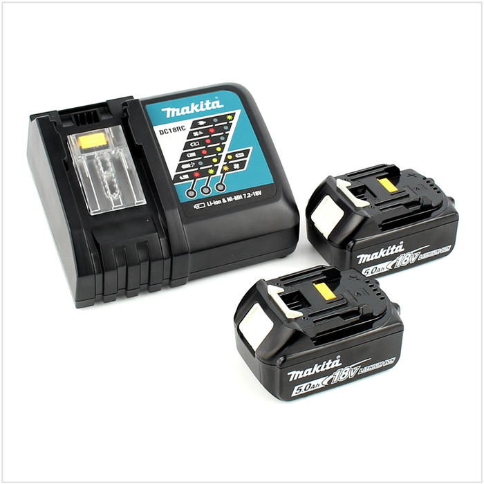 Makita DDF 451 RTJ Perceuse visseuse sans fil, 18V 80Nm + 2x Batteries 5,0Ah + Chargeur + Makpac 3