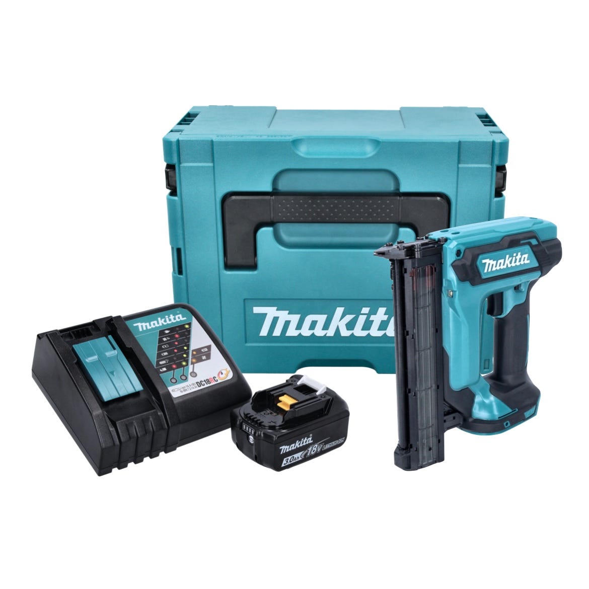 Makita DFN 350 RF1J Cloueur sans fil 15 - 35mm 18V + 1x Batterie 3,0 Ah + Chargeur + Coffret Makpac 0