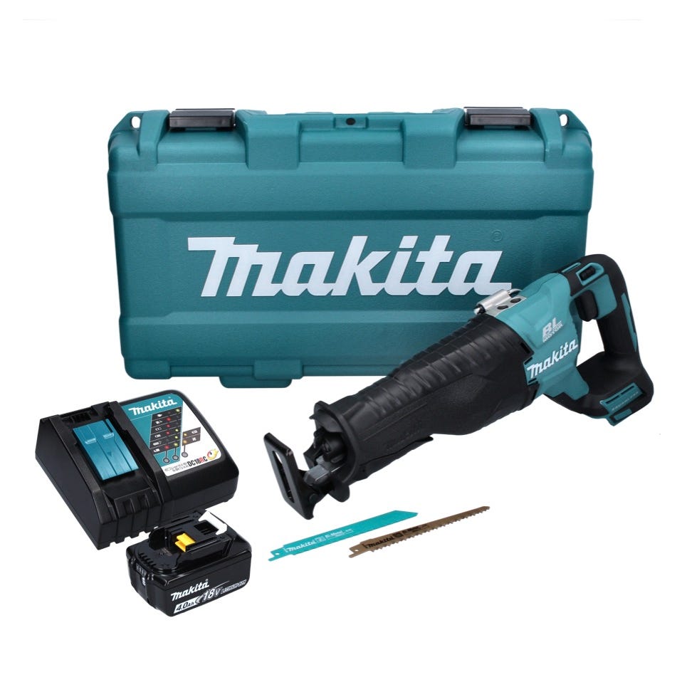 Makita DJR 187 RM1K Scie sauteuse sans fil 18 V Brushless + 1x Batterie 4.0 Ah + Chargeur + Coffret de transport 0