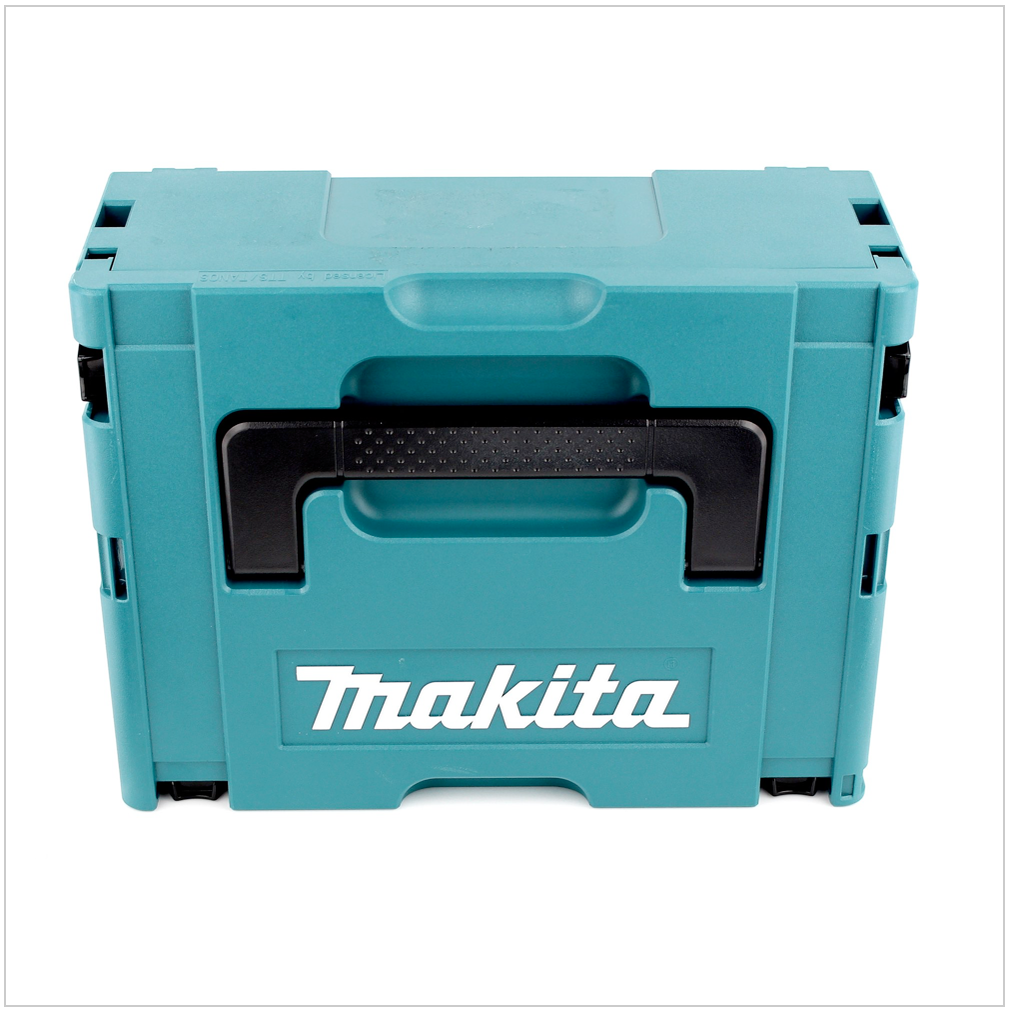 Makita DBO 180 RYJ Ponceuse excentrique sans fil, 18V + 2x Batteries 1,5Ah + Chargeur + Makpac 2