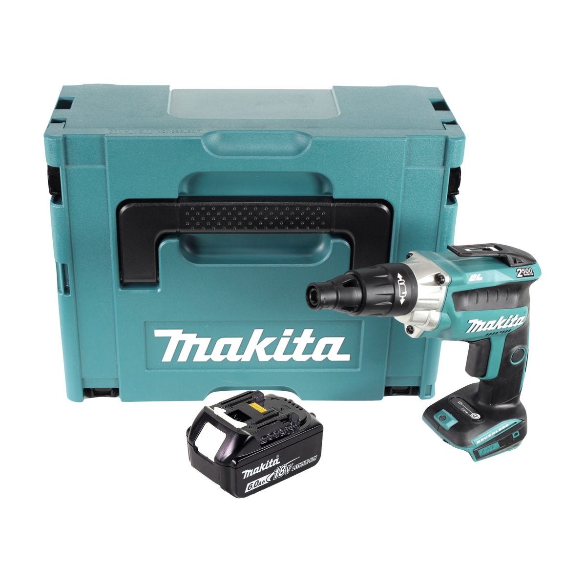 Makita DFS 251 G1J Visseuse pour cloisons sèches sans fil Brushless 18V + 1x Batterie 6,0Ah + Coffret Makpac - sans chargeur 0