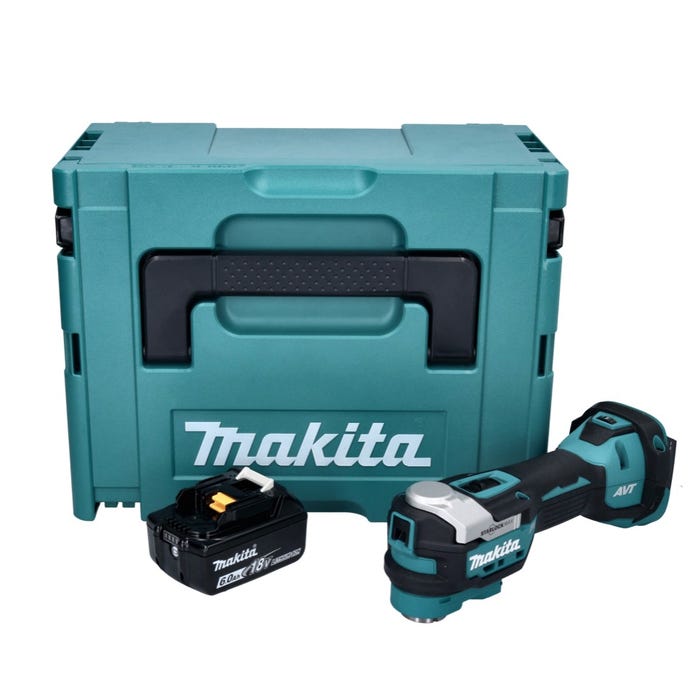Makita DTM 52 G1J Outil multifonction Découpeur-ponceur sans fil Brushless Starlock Max 18 V + 1x Batterie 6,0Ah + Coffret 0