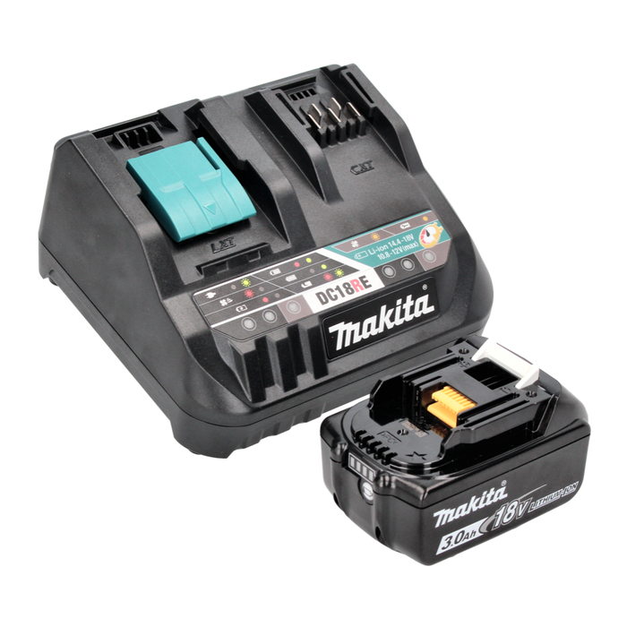 Makita Power Source Kit 18 V avec - 1x Batterie BL 1830 B 3,0 Ah (197599-5) + Chargeur rapide multiple DC 18 RE (198720-9) 0