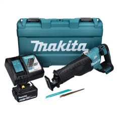 Makita DJR 187 RT1K Scie sabre sans fil 18 V brushless + 1x Batterie 5,0 Ah + Chargeur + Coffret 0