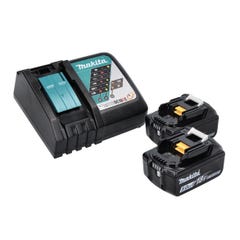 Makita DDF 485 RT Perceuse-visseuse sans fil 18 V 50 Nm sans balai + 2x Batteries 5,0 Ah + Chargeur 2