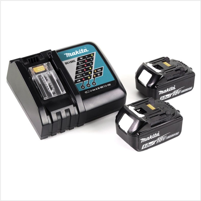 Makita DVR450RT Vibrateur à béton sans fil 18V + 2x Batteries 5.0Ah + Chargeur 2