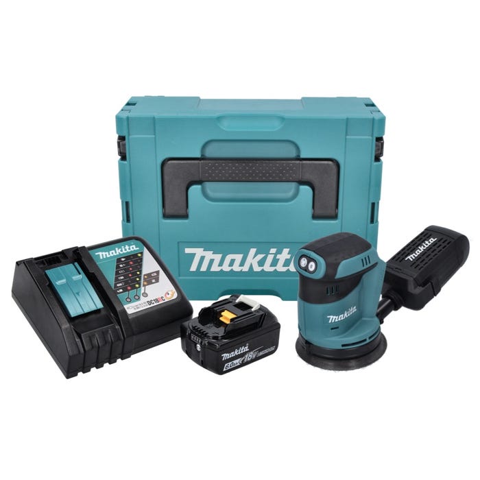Makita DBO 180 RG1J Ponceuse excentrique sans fil 18 V - 125 mm + 1x Batterie 6,0 Ah + Chargeur + Makpac 0