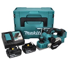 Makita DKP181RFJ Rabot sans fil 82mm 18V Brushless + 2x Batteries 3,0 Ah + Chargeur + Coffret Makpac 0