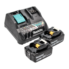 Makita Kit de source d'alimentation 18 V avec - 2x Batteries BL 1850 B 5,0 Ah (2x 197280-8) + Chargeur multi-rapide DC 18 RE 0