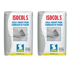Colle pour Carreaux de Plâtre Isocol Super Semin, Intérieur, Poudre, Sac 25 kg, lot de 2 0