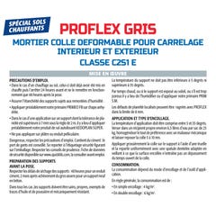 Mortier Colle Déformable pour Carrelage Proflex Gris Semin, Intérieur/Extérieur, sac de 25 kg (lot de 3) 3