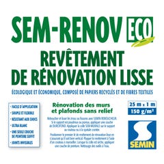 Semin Revêtement Lisse de Rénovation Sem Renov ECO - à Peindre - 150 gr - rouleau 25 x 1 m (lot de 2) 3