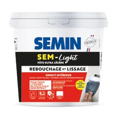 Enduit de Rebouchage Allégé pour Trous et Fissures Importants, Sem-Light Semin, Intérieur, Seau de 10 L 0