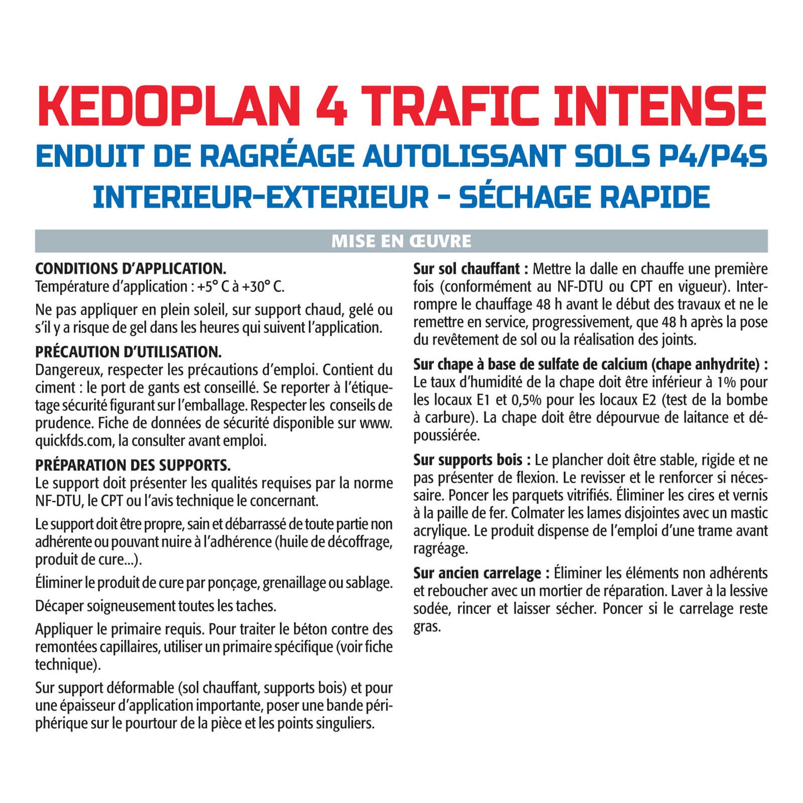 Semin - Enduit de Ragréage autolissant - Kedoplan 4 Traffic Intense - Intérieur/Extérieur - Sac 25 kg (lot de 3) 3