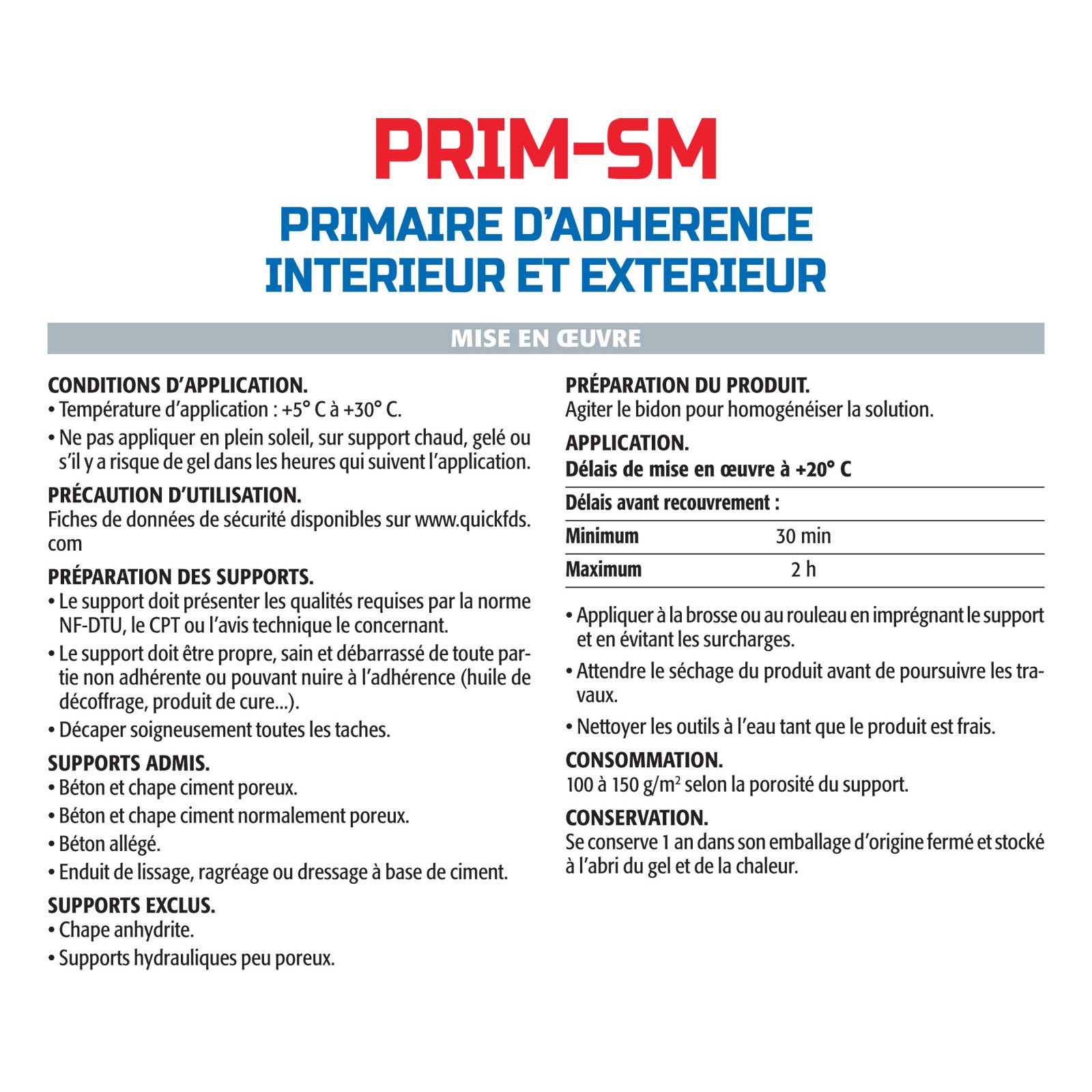 Semin Primaire d'Adhérence pour Enduit de Lissage Prim SM - Intérieur/Extérieur - Bidon 5 L (lot de 2) 2