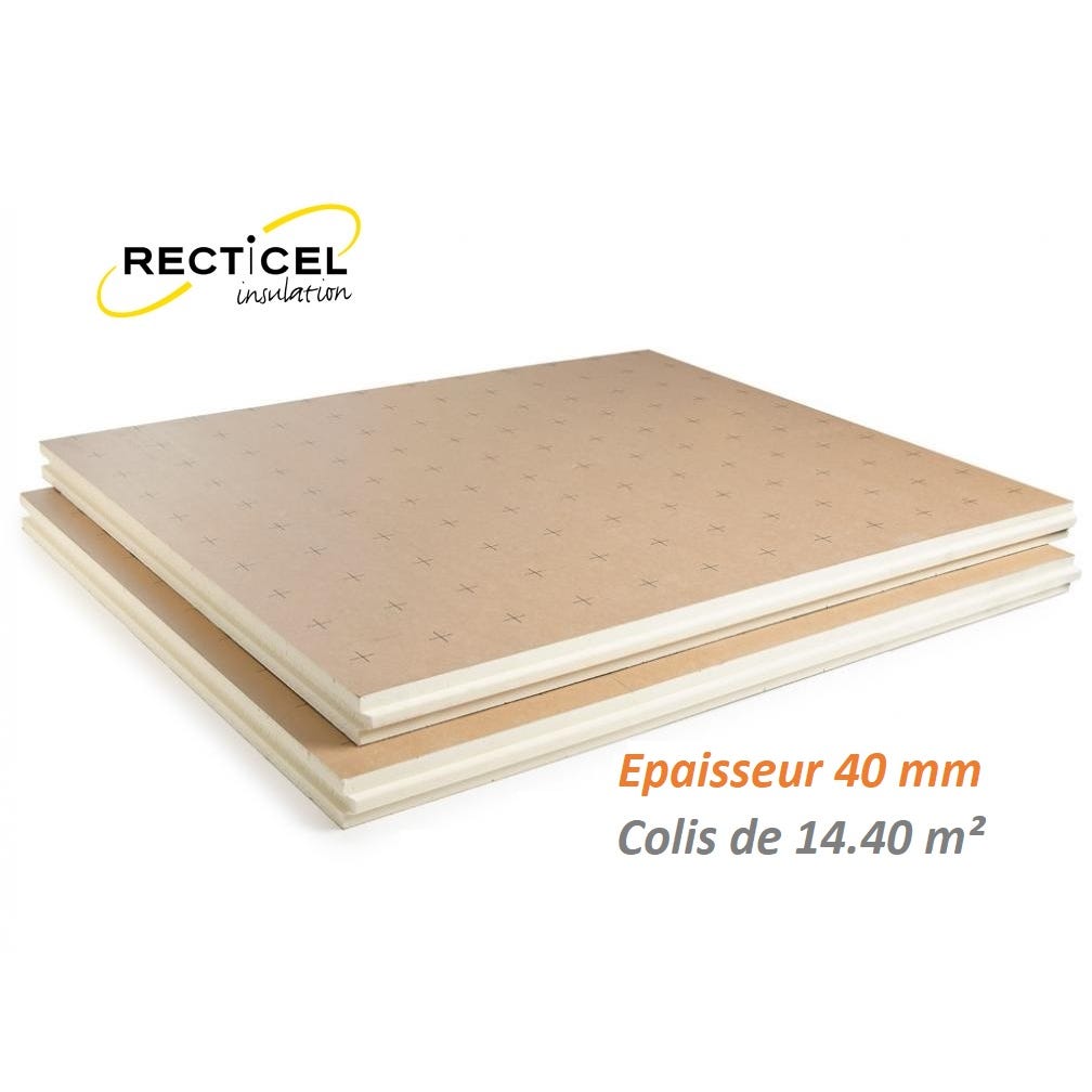 Dalle PU plancher chauffant Epaisseur 40 mm 1200x1000 R1.80 Paquet de 14.40 m² (12 dalles) 0